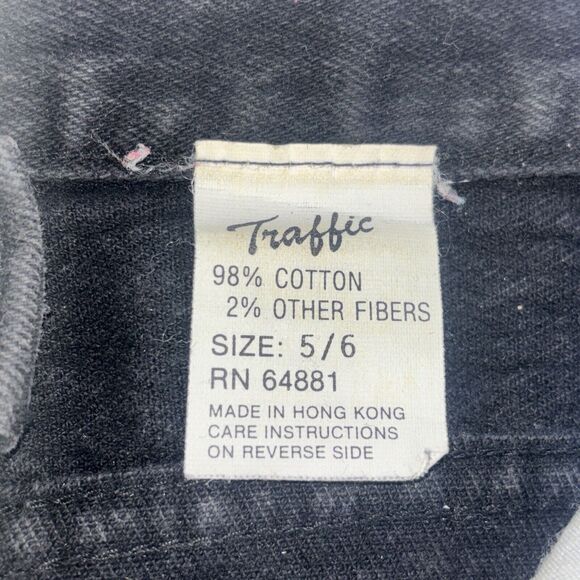 VTG Vintage Traffic Jeans Black 5 Pocket Retro Tapered Leg Rock Size 5/6 - Picture 11 of 16